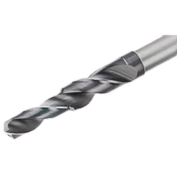Iscar - 6.8mm 140° Solid Carbide Jobber Drill - TiAlN Finish, Right Hand Cut, Spiral Flute, Straight Shank, 89mm OAL, Standard Point - Eagle Tool & Supply