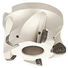 Iscar - 5 Inserts, 2.598" Cutter Diam, 0.079" Max Depth of Cut, Indexable High-Feed Face Mill - 1.063" Arbor Hole Diam, 0.488" Keyway Width, 1.969" High, FF FW Toolholder, FF WO.. Inserts, Series FeedMill - Eagle Tool & Supply