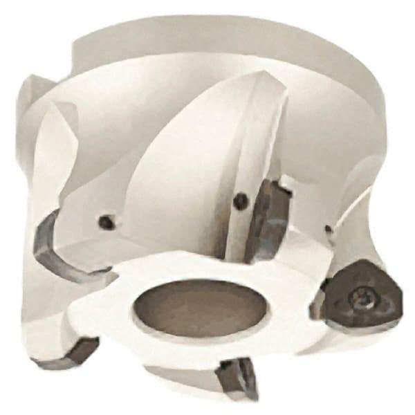 Iscar - 5 Inserts, 3.15" Cutter Diam, 0.079" Max Depth of Cut, Indexable High-Feed Face Mill - 1.26" Arbor Hole Diam, 0.567" Keyway Width, 1.969" High, FF FW Toolholder, FF WO.. Inserts, Series FeedMill - Eagle Tool & Supply
