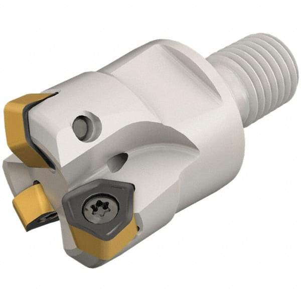 Iscar - 25mm Cut Diam, 0.031" Max Depth, M12 Modular Connection Indexable High-Feed End Mill - Screw Holding Method, H600 WXCU 04 Insert, FF EWX-M-04 Toolholder, Through Coolant - Eagle Tool & Supply