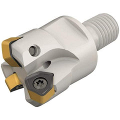 Iscar - 25mm Cut Diam, 0.031" Max Depth, M12 Modular Connection Indexable High-Feed End Mill - Screw Holding Method, H600 WXCU 04 Insert, FF EWX-M-04 Toolholder, Through Coolant - Eagle Tool & Supply