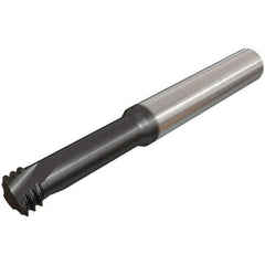 Iscar - 7/16-20 UNF, 0.315" Cutting Diam, 3 Flute, Solid Carbide Helical Flute Thread Mill - Internal Thread, 25mm LOC, 64mm OAL, 8mm Shank Diam - Eagle Tool & Supply
