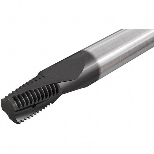 Iscar - 1/4-18 NPTF, 0.3937" Cutting Diam, 4 Flute, Solid Carbide Helical Flute Thread Mill - Internal/External Thread, 16.2mm LOC, 73mm OAL, 10mm Shank Diam - Eagle Tool & Supply