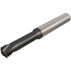 Iscar - 5/16-24 UNF, 0.2598" Cutting Diam, 3 Flute, Solid Carbide Helical Flute Thread Mill - Internal Thread, 17mm LOC, 64mm OAL, 8mm Shank Diam - Eagle Tool & Supply