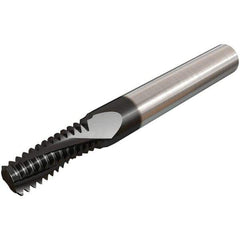 Iscar - 1-12 UNF, 5/8" Cutting Diam, 5 Flute, Solid Carbide Helical Flute Thread Mill - Internal Thread, 1.63" LOC, 4" OAL, 5/8" Shank Diam - Eagle Tool & Supply