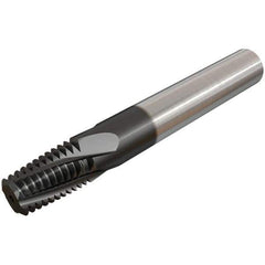 Iscar - 1/4-18 NPT, 0.3937" Cutting Diam, 4 Flute, Solid Carbide Helical Flute Thread Mill - Internal/External Thread, 16.2mm LOC, 73mm OAL, 10mm Shank Diam - Eagle Tool & Supply