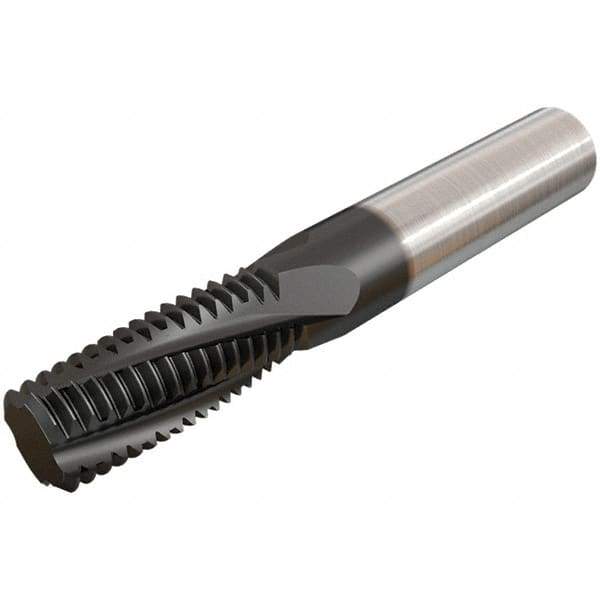 Iscar - G1-11 BSP, 0.6299" Cutting Diam, 4 Flute, Solid Carbide Helical Flute Thread Mill - Internal/External Thread, 1-1/2" LOC, 105mm OAL, 16mm Shank Diam - Eagle Tool & Supply