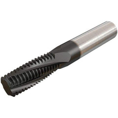 Iscar - G1-11 BSP, 0.6299" Cutting Diam, 4 Flute, Solid Carbide Helical Flute Thread Mill - Internal/External Thread, 1-1/2" LOC, 105mm OAL, 16mm Shank Diam - Eagle Tool & Supply