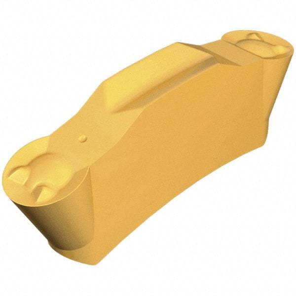 Iscar - 420TGMF Grade IC428, 4mm Cutting Width Carbide Grooving Insert - 14.9mm Max Depth of Cut, Neutral, 2mm Corner Radius, TiC/Al2O3 Finish - Eagle Tool & Supply