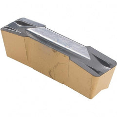 Iscar - 800120GIF E Grade IC830, 8mm Cutting Width Carbide Grooving Insert - 4.8mm Max Depth of Cut, Neutral, 1.2mm Corner Radius, TiAlN Finish - Eagle Tool & Supply