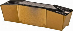 Iscar - 800080GIF E Grade IC830, 8mm Cutting Width Carbide Grooving Insert - 4.8mm Max Depth of Cut, Neutral, 0.8mm Corner Radius, TiAlN Finish - Eagle Tool & Supply