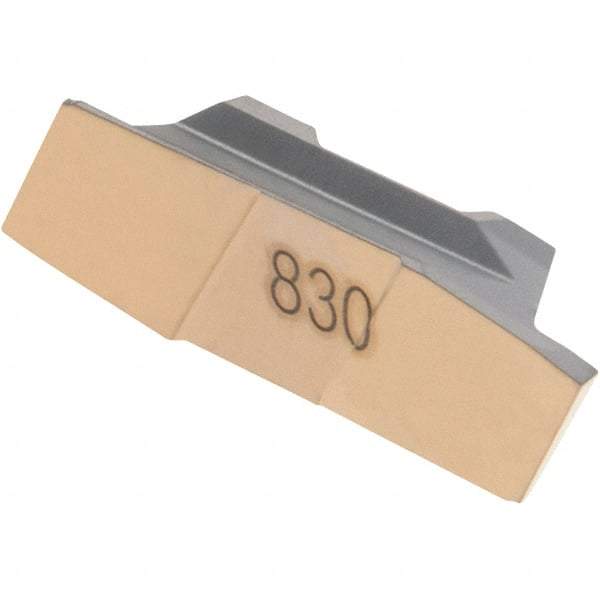 Iscar - 080000GIP X Grade IC830, 0.8mm Cutting Width Carbide Grooving Insert - 1.6mm Max Depth of Cut, Left Hand, TiAlN Finish - Eagle Tool & Supply