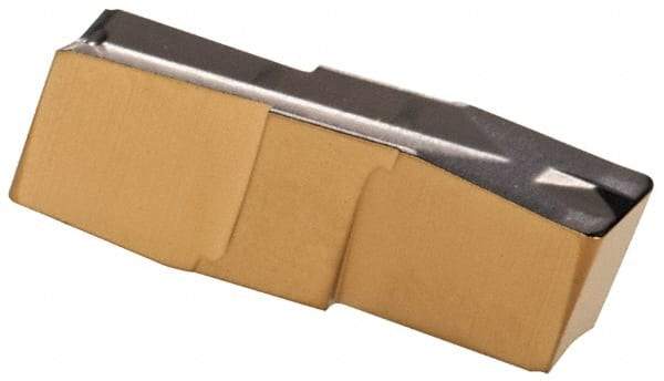 Iscar - 300040GIP E Grade IC830, 3mm Cutting Width Carbide Grooving Insert - 1.8mm Max Depth of Cut, Neutral, 0.4mm Corner Radius, TiAlN Finish - Eagle Tool & Supply