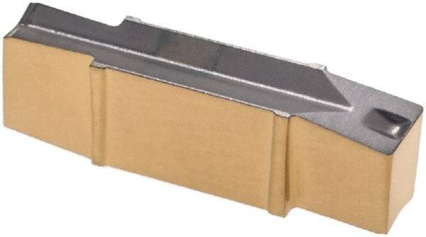 Iscar - 230020GIG Grade IC830, 2.3mm Cutting Width Carbide Grooving Insert - 3.5mm Max Depth of Cut, Neutral, 0.2mm Corner Radius, TiAlN Finish - Eagle Tool & Supply