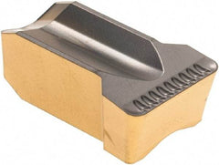 Iscar - 1453152TIGER Grade IC808, 14.53mm Cutting Width Carbide Grooving Insert - Neutral, 1.52mm Corner Radius, TiAlN Finish - Eagle Tool & Supply