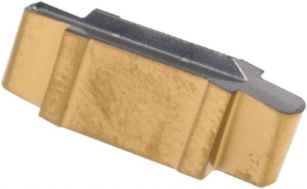 Iscar - 157079GIP Grade IC808, 1.57mm Cutting Width Carbide Grooving Insert - 2.7mm Max Depth of Cut, Neutral, 0.79mm Corner Radius, TiAlN Finish - Eagle Tool & Supply