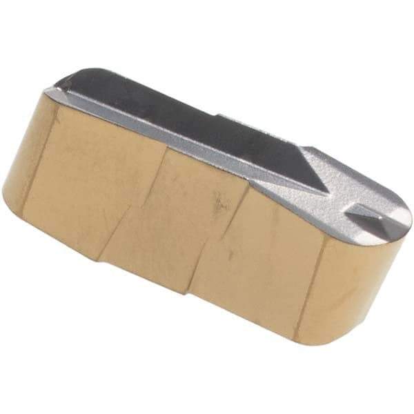 Iscar - 400200GIP E Grade IC808, 4mm Cutting Width Carbide Grooving Insert - 2mm Max Depth of Cut, Neutral, 2mm Corner Radius, TiAlN Finish - Eagle Tool & Supply