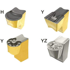 Iscar - 1050TAGB Y Grade IC808, 10mm Cutting Width Carbide Grooving Insert - 5mm Max Depth of Cut, Neutral, 5mm Corner Radius, TiAlN Finish - Eagle Tool & Supply