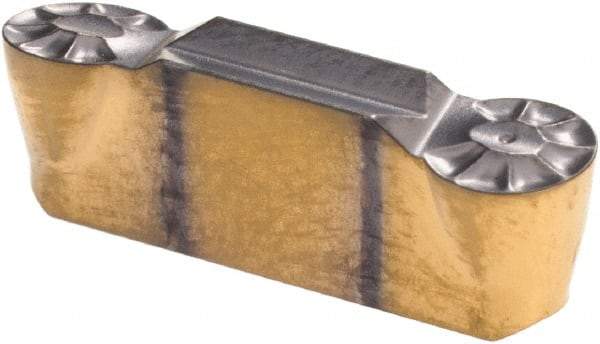 Iscar - 5025GRIP Y Grade IC807, 5mm Cutting Width Carbide Grooving Insert - 2.5mm Max Depth of Cut, Neutral, 2.5mm Corner Radius, TiAlN Finish - Eagle Tool & Supply