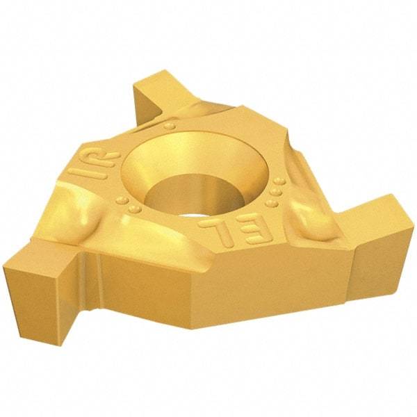 Iscar - 16EL/IR195GTGA Grade IC508, 1.95mm Cutting Width Carbide Grooving Insert - 2mm Max Depth of Cut, External Left/Internal Right, 0.1mm Corner Radius, TiCN/TiN Finish - Eagle Tool & Supply