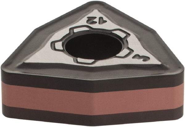 Iscar - WNMG433 M3M Grade IC6015 Carbide Turning Insert - TiCN/Al2O3/TiN Finish, 80° Trigon, 1/2" Inscr Circle, 3/16" Thick, 3/64" Corner Radius - Eagle Tool & Supply