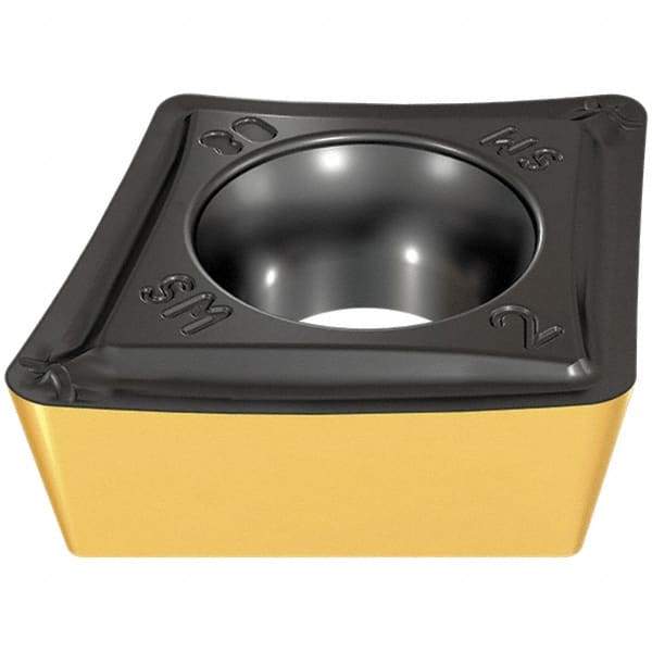 Iscar - CCMT3-2 SM Grade IC5010 Carbide Turning Insert - TiCN/Al2O3/TiN Finish, 80° Diamond, 3/8" Inscr Circle, 5/32" Thick, 1/32" Corner Radius - Eagle Tool & Supply