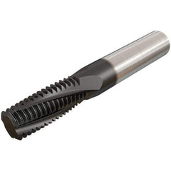 Iscar - G1/8-28 BSP, 0.3071" Cutting Diam, 3 Flute, Solid Carbide Helical Flute Thread Mill - Internal/External Thread, 14.1mm LOC, 64mm OAL, 8mm Shank Diam - Eagle Tool & Supply