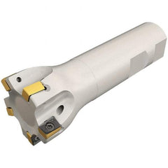 Iscar - 5/8" Cut Diam, 0.315" Max Depth of Cut, 5/8" Shank Diam, 6" OAL, Indexable Square Shoulder Helical End Mill - H490 ANKX 09.. Inserts, Cylindrical Shank, 90° Lead Angle, Through Coolant, Series Helido - Eagle Tool & Supply