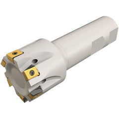 Iscar - 5/8" Cut Diam, 0.315" Max Depth of Cut, 5/8" Shank Diam, 3-1/4" OAL, Indexable Square Shoulder Helical End Mill - T490 LN.T 0804 Inserts, Weldon Shank, 90° Lead Angle, Through Coolant, Series Helitang - Eagle Tool & Supply