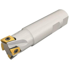 Iscar - 3/4" Cut Diam, 0.394" Max Depth of Cut, 3/4" Shank Diam, 4-3/4" OAL, Indexable Square Shoulder End Mill - T290 LN.T 1004 Inserts, Weldon Shank, 90° Lead Angle, Through Coolant, Series SumoMill - Eagle Tool & Supply