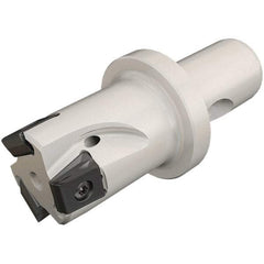 Iscar - 32mm Cut Diam, 12.5mm Max Depth of Cut, 53mm OAL, Indexable Square Shoulder Helical End Mill - T490 LN.T 13.. Inserts, CF4 Modular Connection, 90° Lead Angle, Through Coolant, Series Helitang - Eagle Tool & Supply