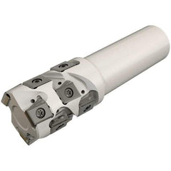 Iscar - 50mm Cut Diam, 59mm Max Depth of Cut, 42mm Shank Diam, 145mm OAL, Indexable Square Shoulder End Mill - T490 LN.T 13.. Inserts, Weldon Shank, 90° Lead Angle, Through Coolant, Series Helitang - Eagle Tool & Supply