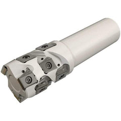 Iscar - 40mm Cut Diam, 48mm Max Depth of Cut, 32mm Shank Diam, 140mm OAL, Indexable Square Shoulder End Mill - T490 LN.T 1306 Inserts, Cylindrical Shank, 90° Lead Angle, Through Coolant, Series Helitang - Eagle Tool & Supply