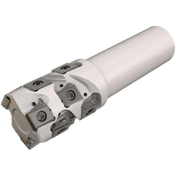 Iscar - 50mm Cut Diam, 47mm Max Depth of Cut, 40mm Shank Diam, 135mm OAL, Indexable Square Shoulder End Mill - T490 LN.T 1306 Inserts, Weldon Shank, 90° Lead Angle, Through Coolant, Series Helitang - Eagle Tool & Supply