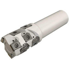 Iscar - 40mm Cut Diam, 48mm Max Depth of Cut, 32mm Shank Diam, 125mm OAL, Indexable Square Shoulder End Mill - T490 LN.T 1306 Inserts, Weldon Shank, 90° Lead Angle, Through Coolant, Series Helitang - Eagle Tool & Supply