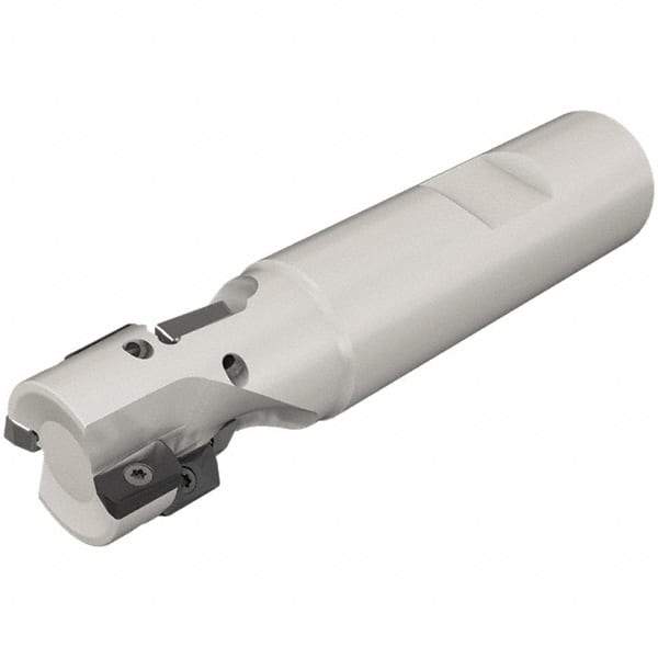 Iscar - 1-1/4" Cut Diam, 1.4" Max Depth of Cut, 1-1/4" Shank Diam, 4.3" OAL, Indexable Square Shoulder End Mill - HP ANK-07.. Inserts, Weldon Shank, 90° Lead Angle, Series Heliplus - Eagle Tool & Supply