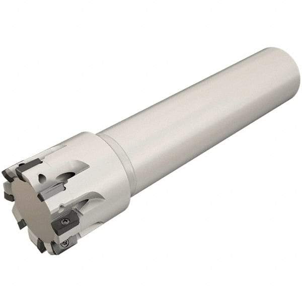 Iscar - 32mm Cut Diam, 7.7mm Max Depth of Cut, 25mm Shank Diam, 130mm OAL, Indexable Square Shoulder End Mill - HP ANKT 0702.. Inserts, Cylindrical Shank, 90° Lead Angle, Through Coolant, Series Heliplus - Eagle Tool & Supply