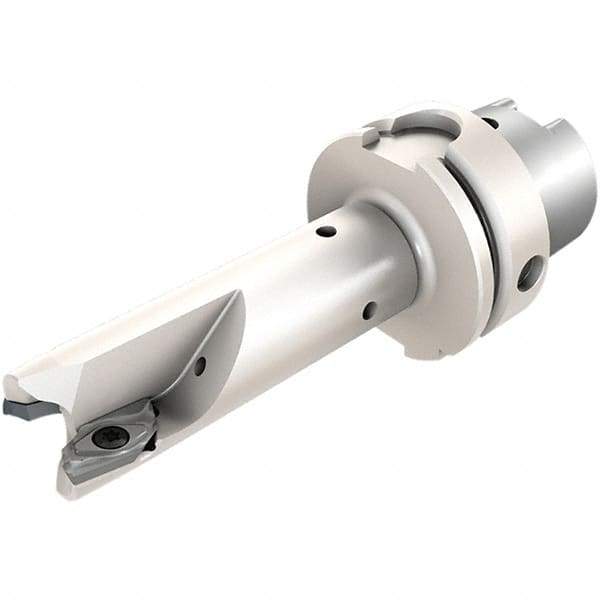 Iscar - 25mm Cut Diam, 15mm Max Depth of Cut, Indexable Square Shoulder End Mill - HM90 AXCR 1505.. Inserts, HSK63A Taper Shank, 90° Lead Angle, Through Coolant, Series Helialu - Eagle Tool & Supply