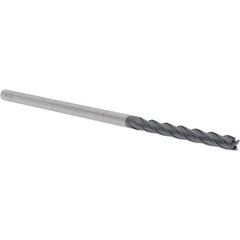 Iscar - 6mm, 50mm LOC, 6mm Shank Diam, 150mm OAL, 4 Flute, Solid Carbide Square End Mill - Single End, TiAlN Finish, Spiral Flute, 30° Helix, Centercutting, Right Hand Cut, Right Hand Flute - Eagle Tool & Supply