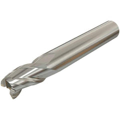 Iscar - 1.2mm, 2mm LOC, 3mm Shank Diam, 38mm OAL, 3 Flute, Solid Carbide Square End Mill - Single End, TiAlN Finish, Spiral Flute, 30° Helix, Centercutting, Right Hand Cut, Right Hand Flute - Eagle Tool & Supply
