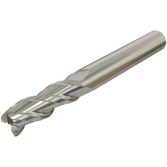 Iscar - 5mm, 14mm LOC, 5mm Shank Diam, 50mm OAL, 3 Flute, Solid Carbide Square End Mill - Single End, TiAlN Finish, Spiral Flute, 38° Helix, Right Hand Cut, Right Hand Flute - Eagle Tool & Supply