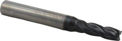 Iscar - 6.5mm, 16mm LOC, 8mm Shank Diam, 63mm OAL, 4 Flute, Solid Carbide Square End Mill - Single End, TiAlN Finish, Spiral Flute, 30° Helix, Right Hand Cut, Right Hand Flute - Eagle Tool & Supply