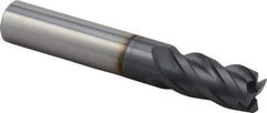 Iscar - 0.438", 3/4" LOC, 7/16" Shank Diam, 2-3/4" OAL, 4 Flute, Solid Carbide Square End Mill - Single End, TiAlN Finish, Spiral Flute, 38° Helix, Right Hand Cut, Right Hand Flute - Eagle Tool & Supply