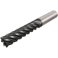 Iscar - 16mm, 80mm LOC, 16mm Shank Diam, 150mm OAL, 6 Flute, Solid Carbide Square End Mill - Single End, TiAlN Finish, Spiral Flute, 45° Helix, Right Hand Cut, Right Hand Flute - Eagle Tool & Supply
