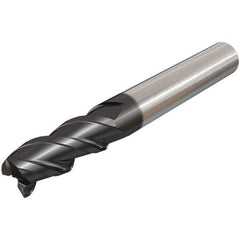 Iscar - 14mm, 25mm LOC, 14mm Shank Diam, 83mm OAL, 3 Flute, Solid Carbide Square End Mill - Single End, TiAlN Finish, Spiral Flute, 45° Helix, Right Hand Cut, Right Hand Flute - Eagle Tool & Supply