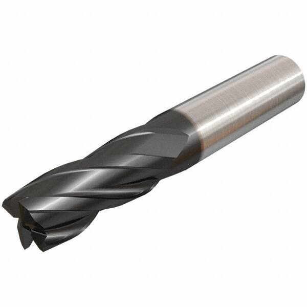 Iscar - 16mm, 32mm LOC, 16mm Shank Diam, 92mm OAL, 4 Flute, Solid Carbide Square End Mill - Single End, Uncoated, Spiral Flute, 30° Helix, Right Hand Cut, Right Hand Flute - Eagle Tool & Supply