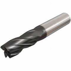 Iscar - 16mm, 32mm LOC, 16mm Shank Diam, 92mm OAL, 4 Flute, Solid Carbide Square End Mill - Single End, Uncoated, Spiral Flute, 30° Helix, Right Hand Cut, Right Hand Flute - Eagle Tool & Supply