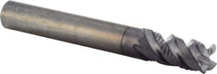 Iscar - 5/8" LOC, 4 Flute Solid Carbide Roughing & Finishing Corner Chamfer End Mill - TiCN Finish, 2-1/2" OAL, 5/16" Shank Diam, Straight Shank, 45° Helix, Non-Centercutting - Eagle Tool & Supply