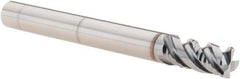 Iscar - 1/4" Diam, 1/2" LOC, 4 Flute Solid Carbide Roughing & Finishing Corner Chamfer End Mill - TiCN Finish, 2-1/2" OAL, 1/4" Shank Diam, Straight Shank, 45° Helix, Non-Centercutting - Eagle Tool & Supply