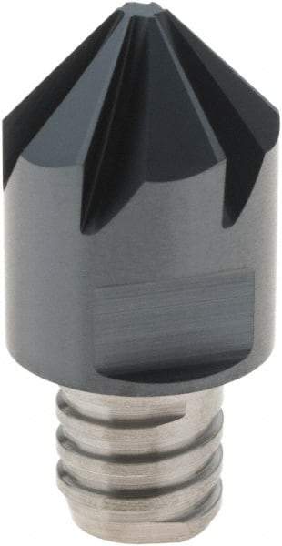 Iscar - MM ECF Grade IC908 Carbide Chamfer Milling Tip Insert - TiAlN Finish, 6 Flutes, 16mm Cutting Diam, 6.5mm Depth of Cut - Eagle Tool & Supply